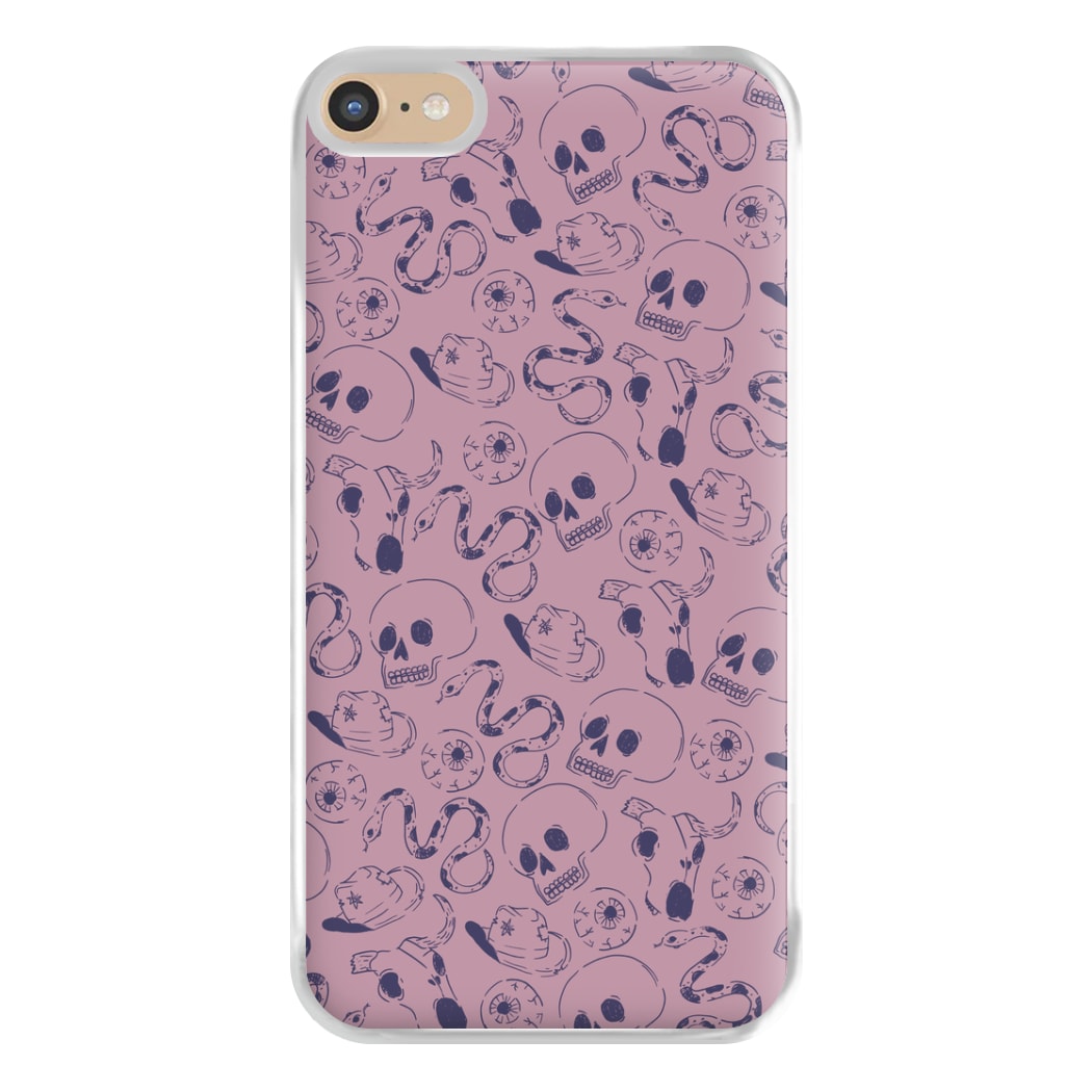 Purple Snakes And Skulls - Western  Phone Case for iPhone 6 Plus / 7 Plus / 8 Plus