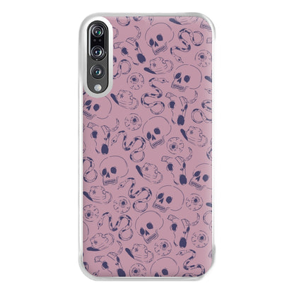 Purple Snakes And Skulls - Western  Phone Case for Huawei P20 Pro