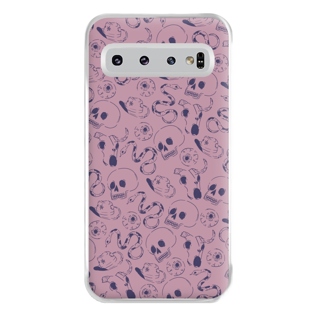 Purple Snakes And Skulls - Western  Phone Case for Galaxy S10 Plus