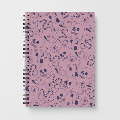 Purple Snakes And Skulls - Western  Notebook