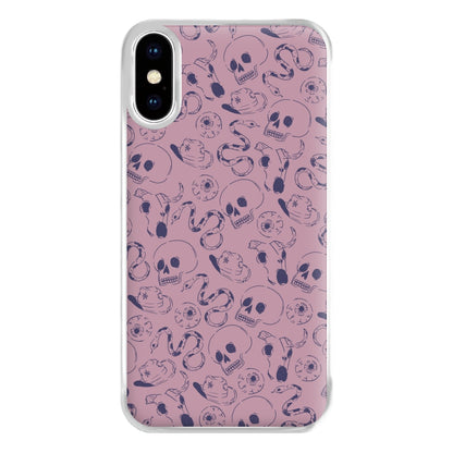 Purple Snakes And Skulls - Western  Phone Case for iPhone XS Max