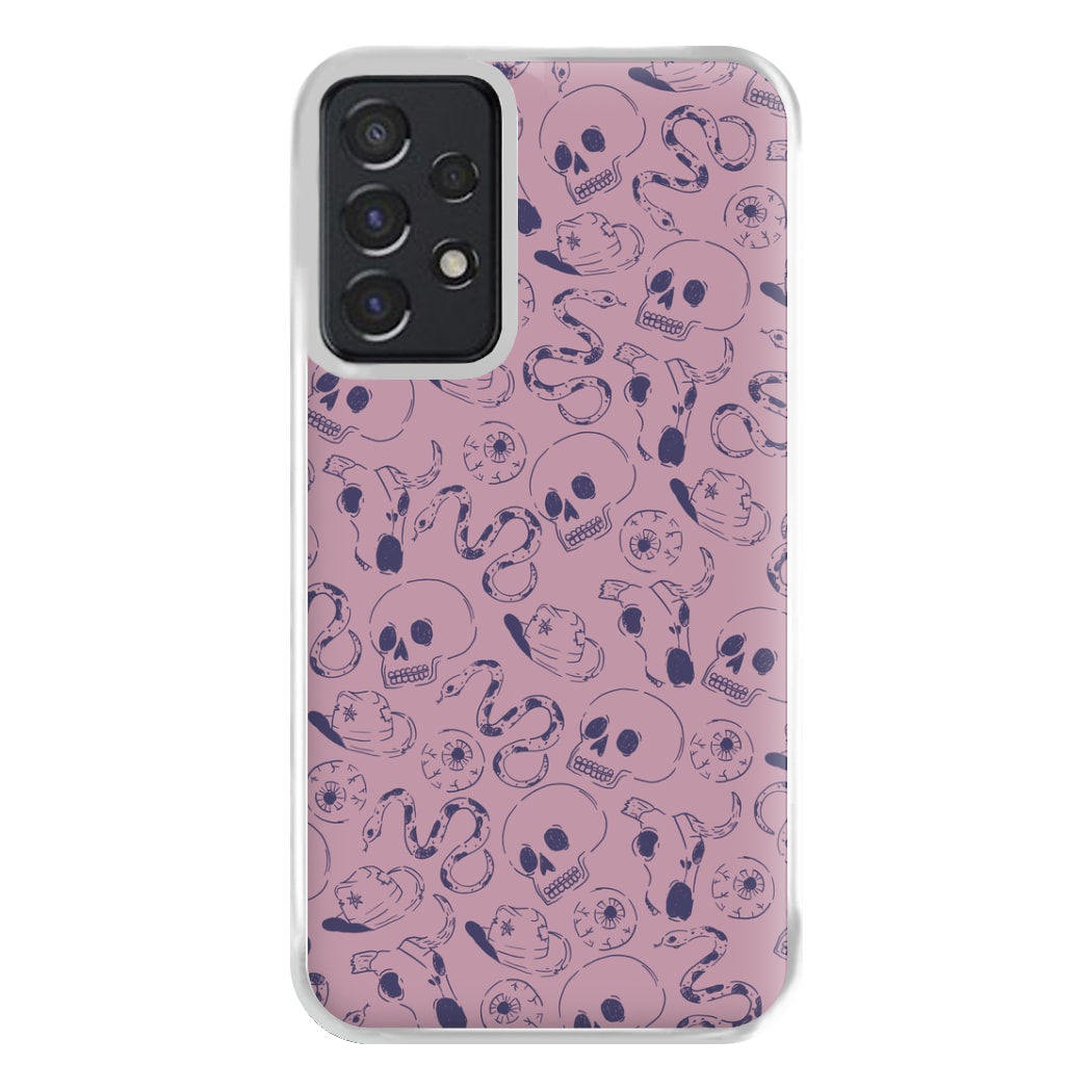 Purple Snakes And Skulls - Western  Phone Case for Galaxy A52 / A52s