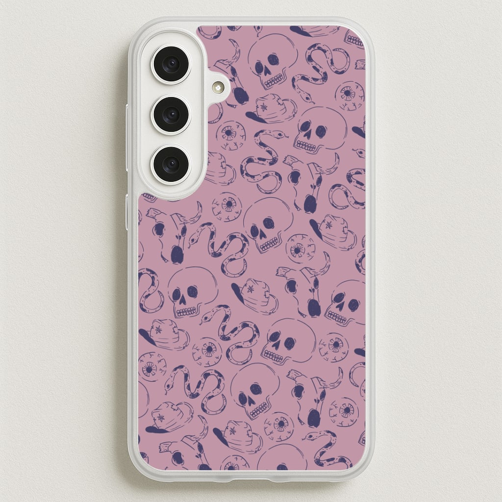 Purple Snakes And Skulls - Western Phone Case for Galaxy S25FE
