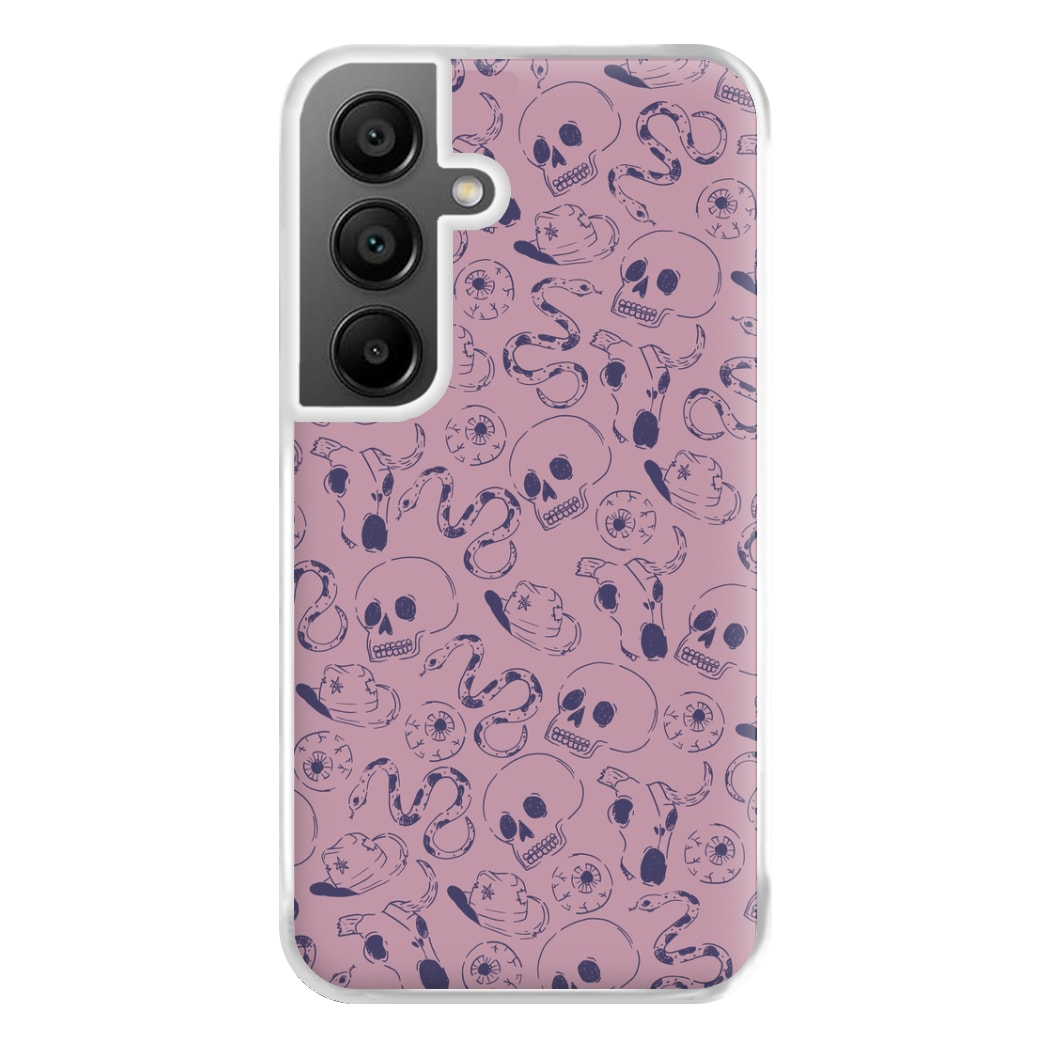 Purple Snakes And Skulls - Western  Phone Case for Galaxy A55