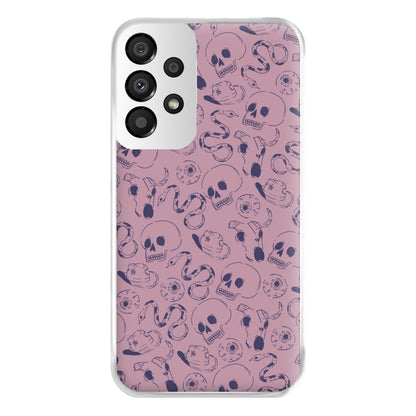 Purple Snakes And Skulls - Western  Phone Case for Galaxy A33