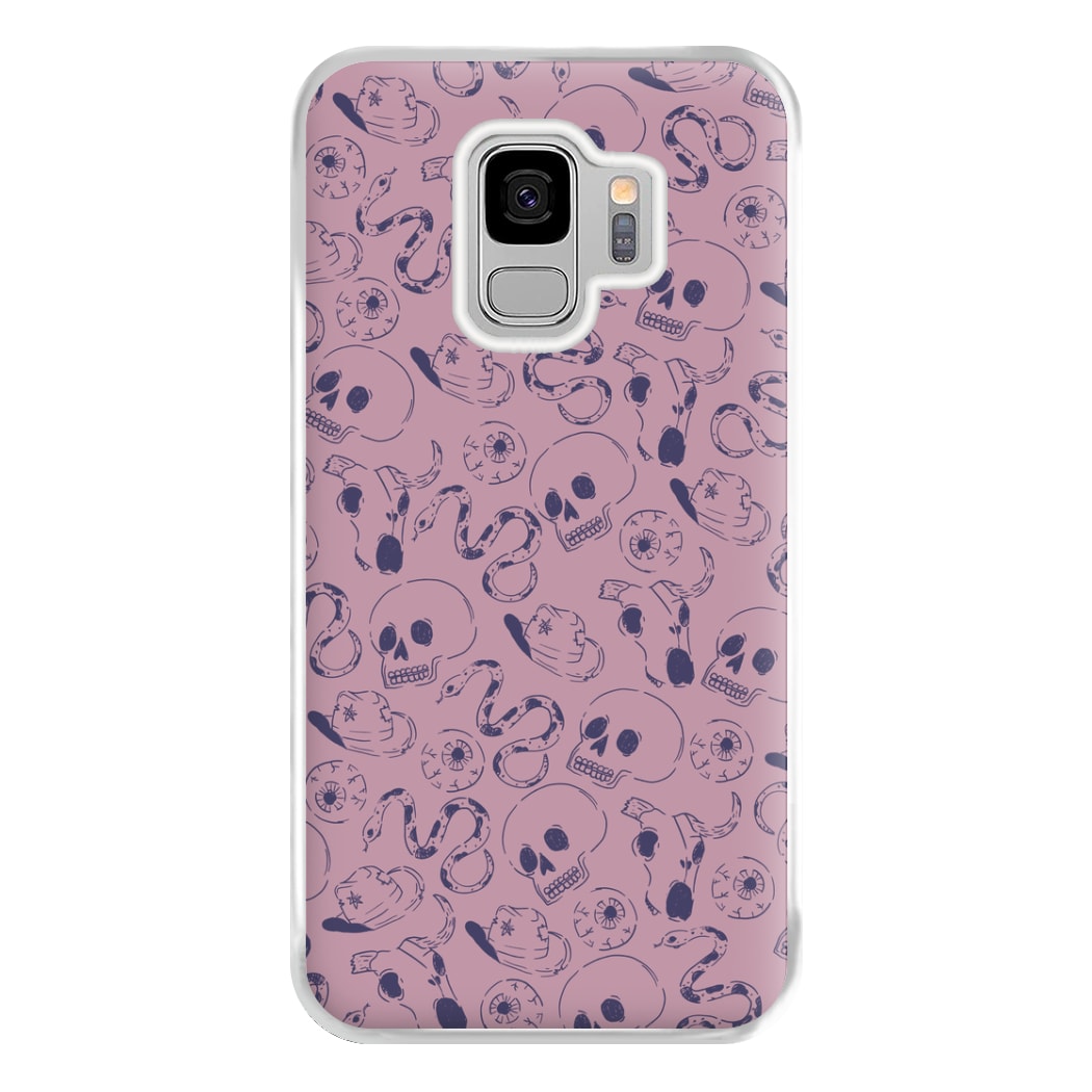 Purple Snakes And Skulls - Western  Phone Case for Galaxy S9 Plus