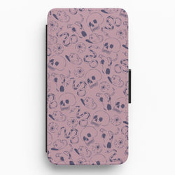 Purple Snakes And Skulls - Western  Flip / Wallet Phone Case