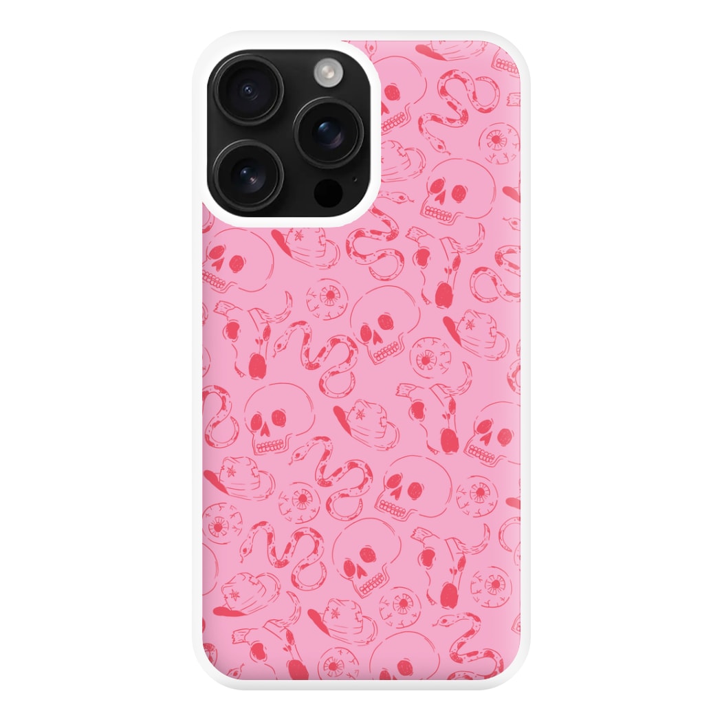 Pink Snakes And Skulls - Western  Phone Case