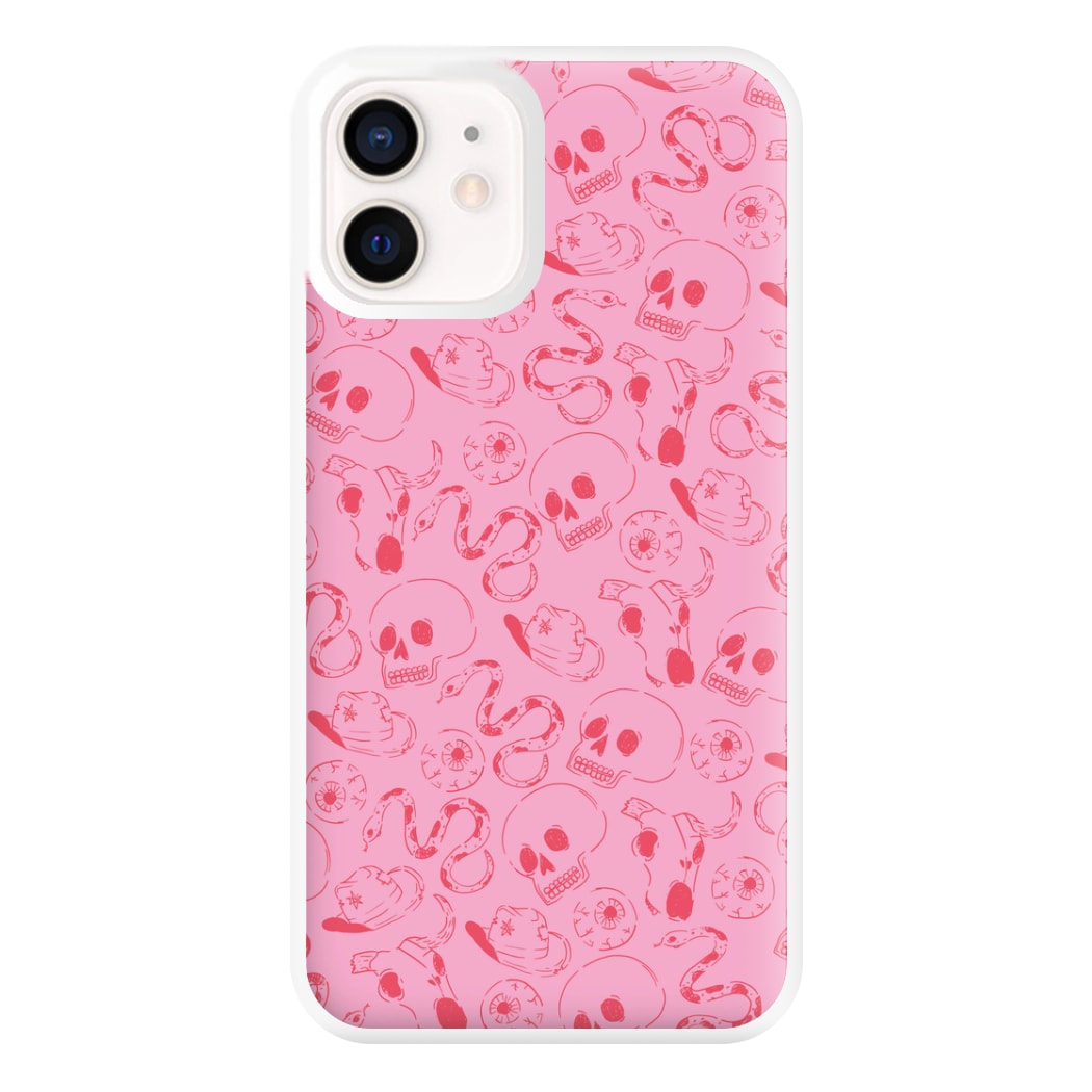 Pink Snakes And Skulls - Western  Phone Case for iPhone 12 Mini