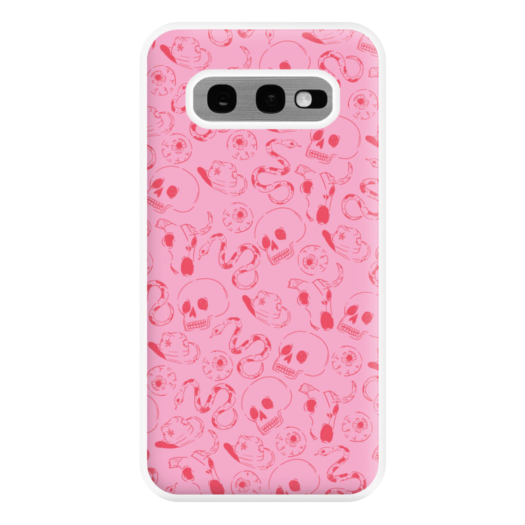 Pink Snakes And Skulls - Western  Phone Case for Galaxy S10e