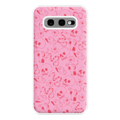 Pink Snakes And Skulls - Western  Phone Case for Galaxy S10e