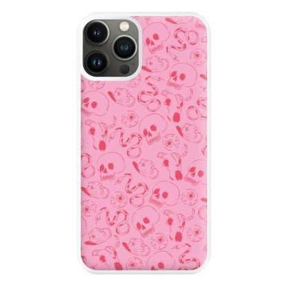 Pink Snakes And Skulls - Western  Phone Case for iPhone 13 Pro Max