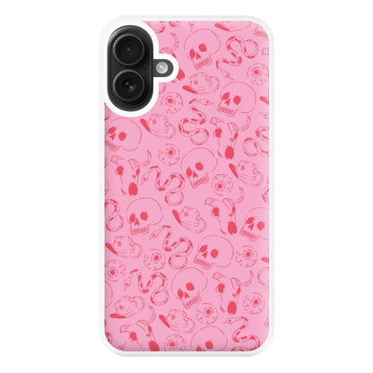 Pink Snakes And Skulls - Western  Phone Case for iPhone 16 Plus