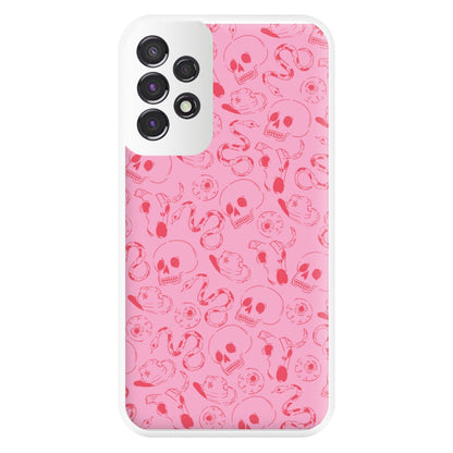 Pink Snakes And Skulls - Western  Phone Case for Galaxy A53