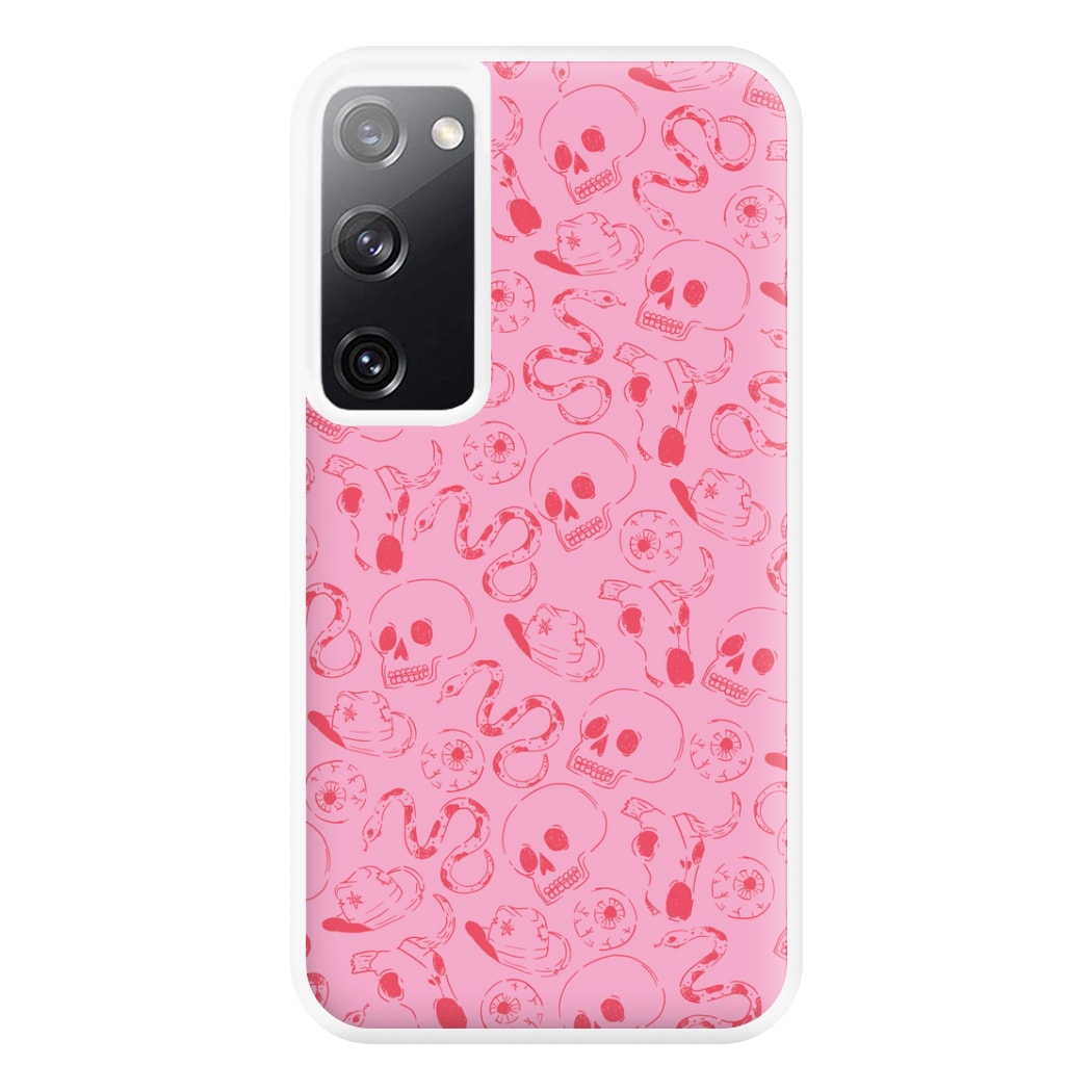 Pink Snakes And Skulls - Western  Phone Case for Galaxy S20