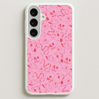 Pink Snakes And Skulls - Western Phone Case for Galaxy S25FE