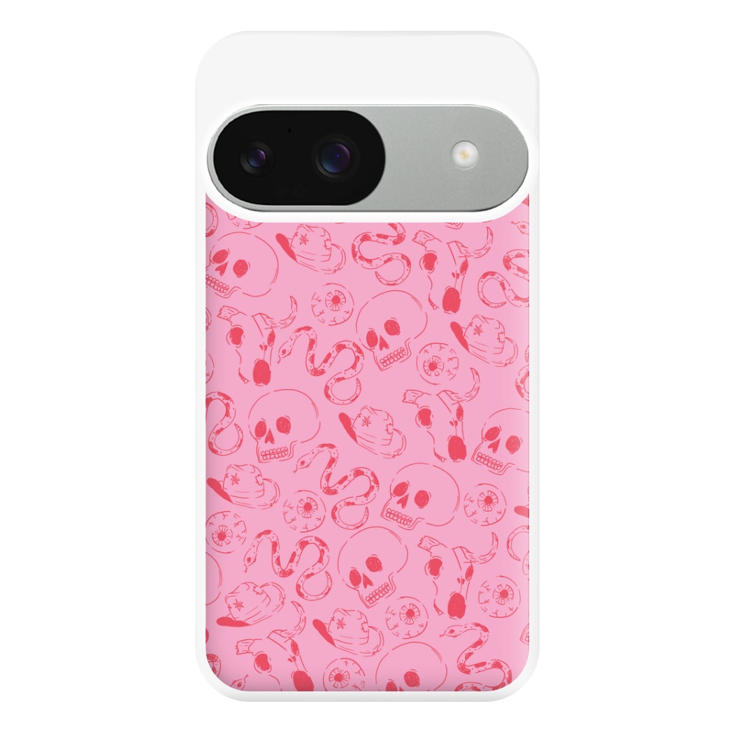 Pink Snakes And Skulls - Western  Phone Case for Google Pixel 9 / 9 Pro