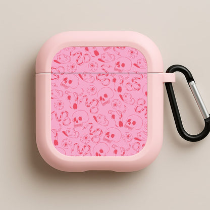 Pink Snakes And Skulls - Western  Pink AirPods Case