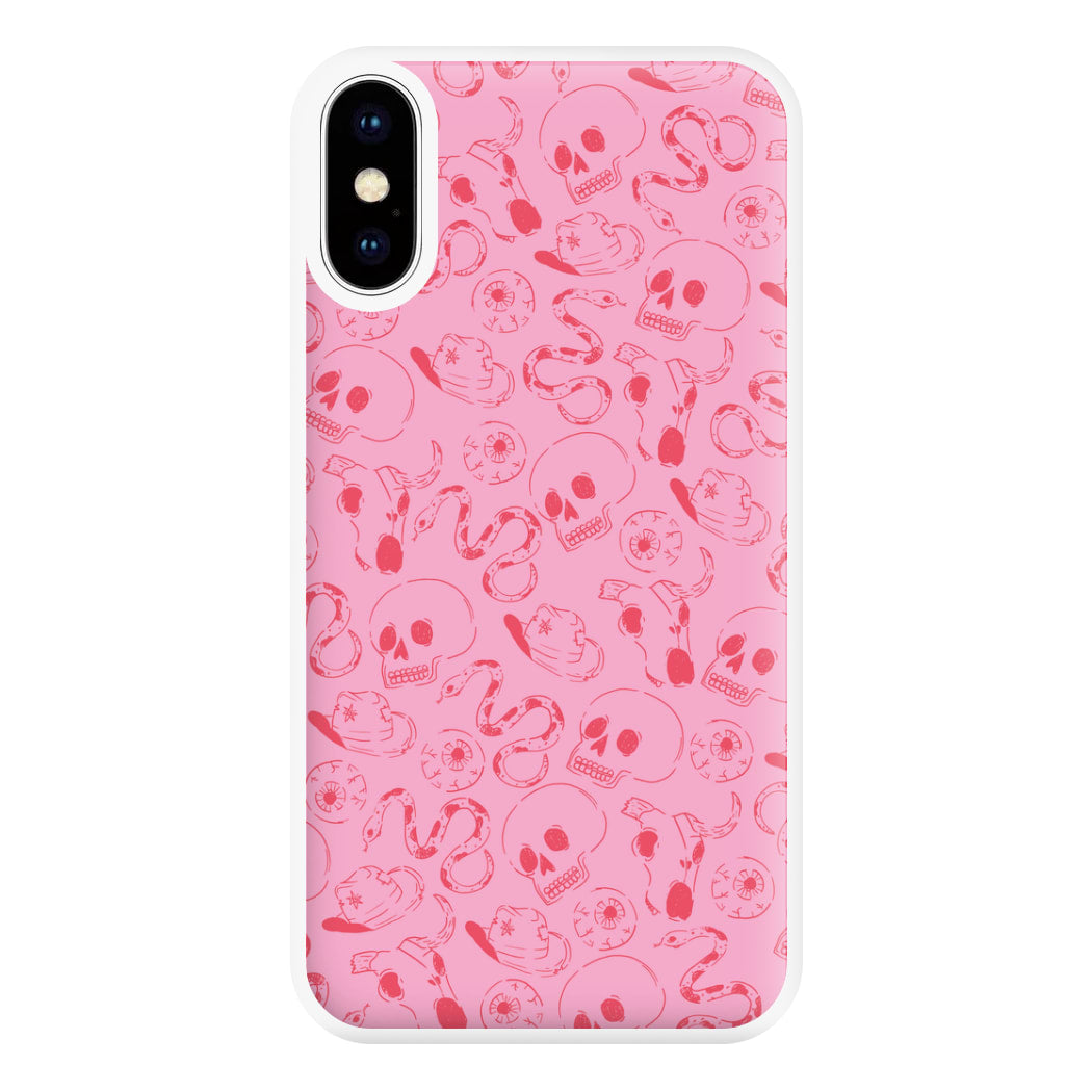 Pink Snakes And Skulls - Western  Phone Case for iPhone XS Max