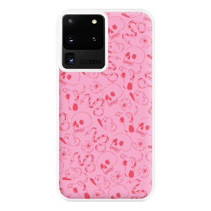 Pink Snakes And Skulls - Western  Phone Case for Galaxy S20 Ultra