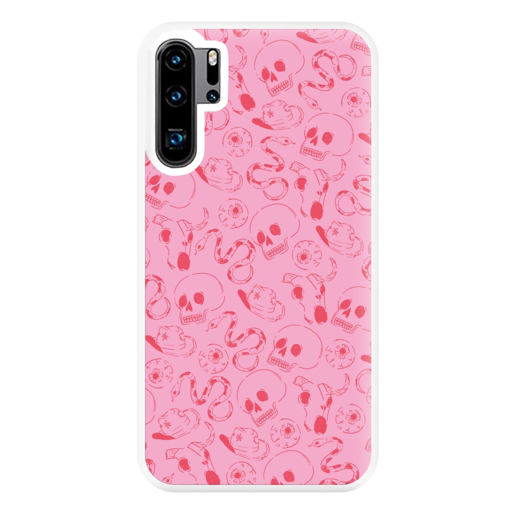 Pink Snakes And Skulls - Western  Phone Case for Huawei P30 Pro