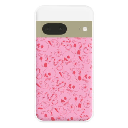 Pink Snakes And Skulls - Western  Phone Case for Google Pixel 7a