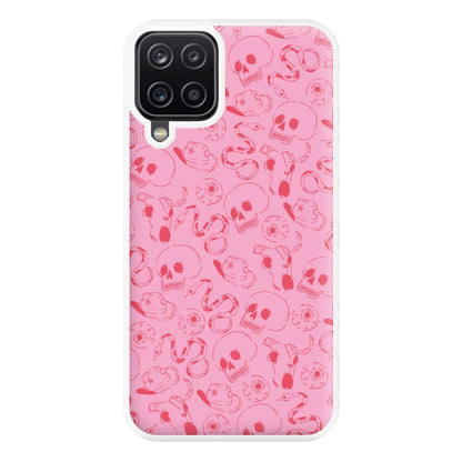 Pink Snakes And Skulls - Western  Phone Case for Galaxy A12