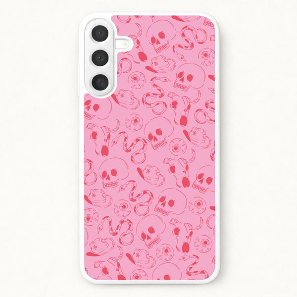 Pink Snakes And Skulls - Western Phone Case for Galaxy A57