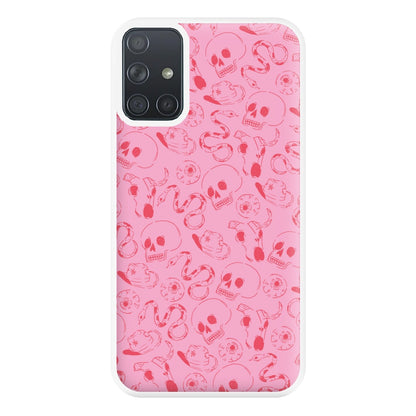 Pink Snakes And Skulls - Western  Phone Case for Galaxy A71