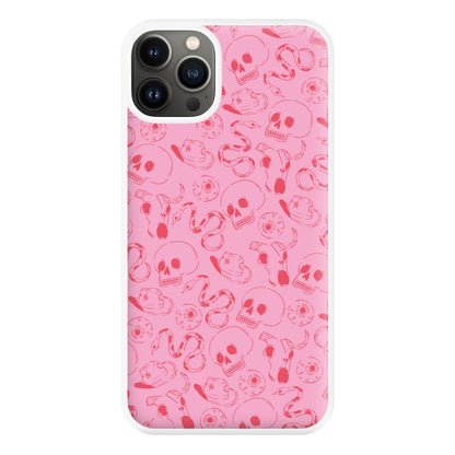 Pink Snakes And Skulls - Western  Phone Case for iPhone 13