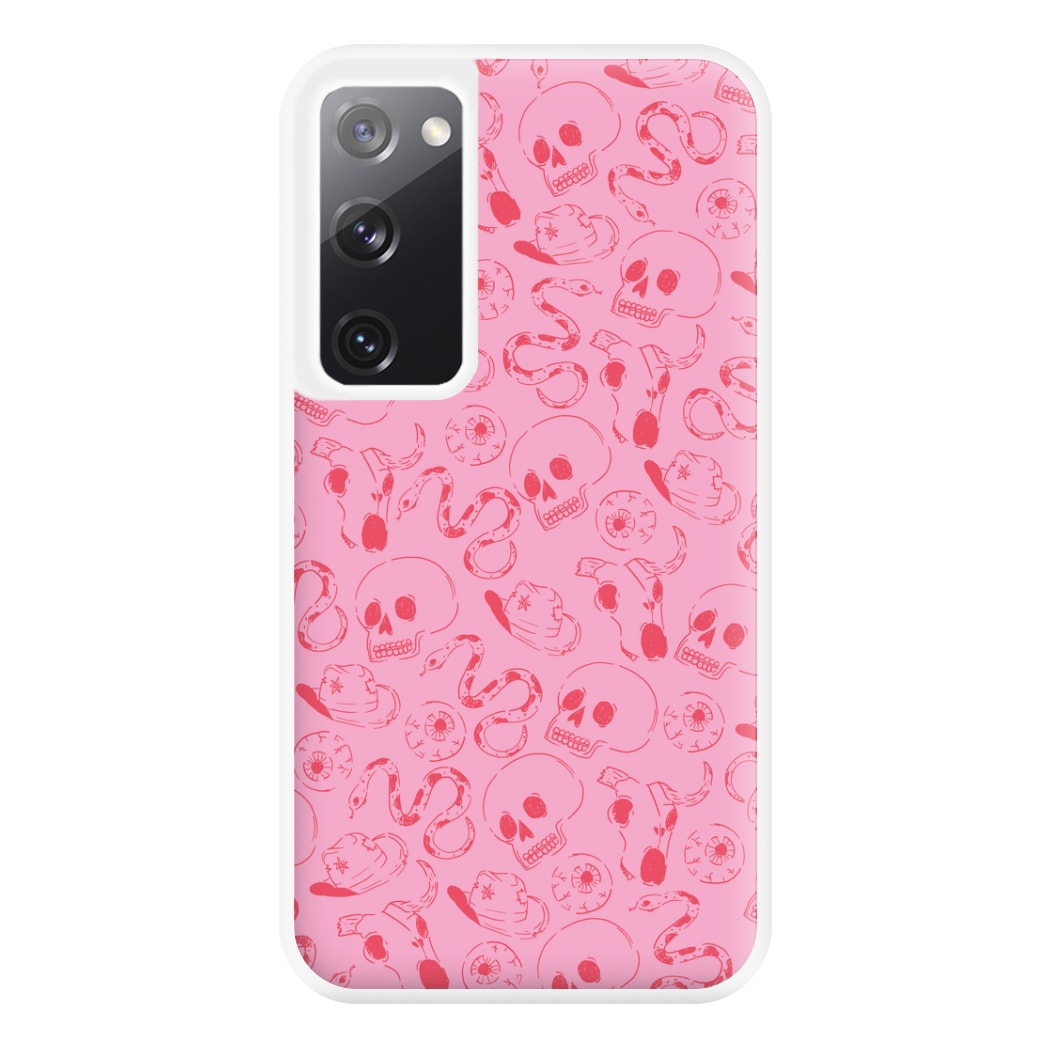 Pink Snakes And Skulls - Western  Phone Case for Galaxy S20FE