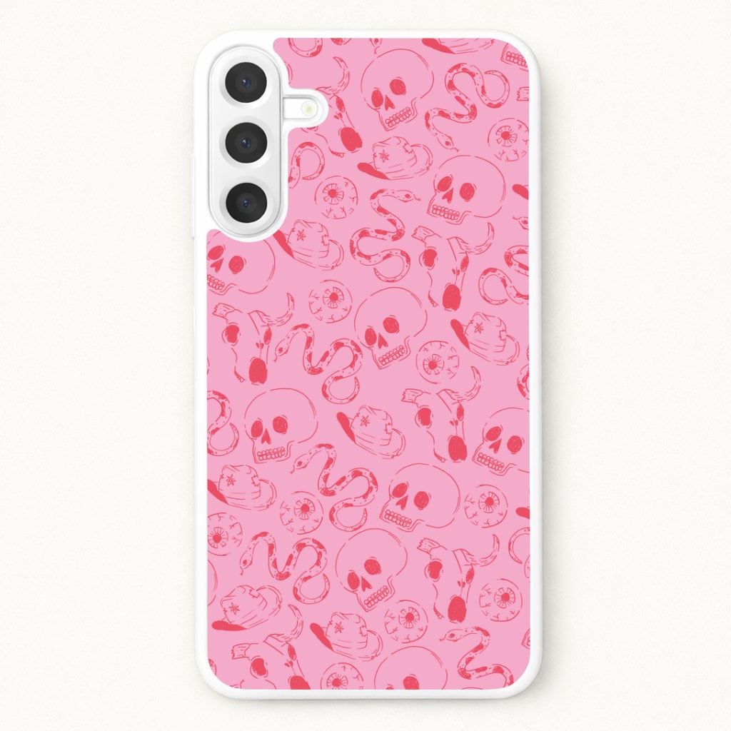 Pink Snakes And Skulls - Western Phone Case for Galaxy A37