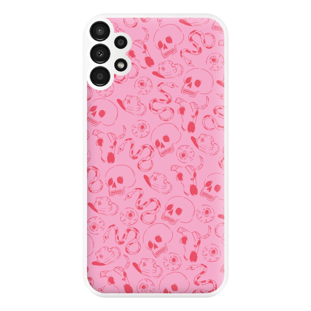 Pink Snakes And Skulls - Western  Phone Case for Galaxy A13