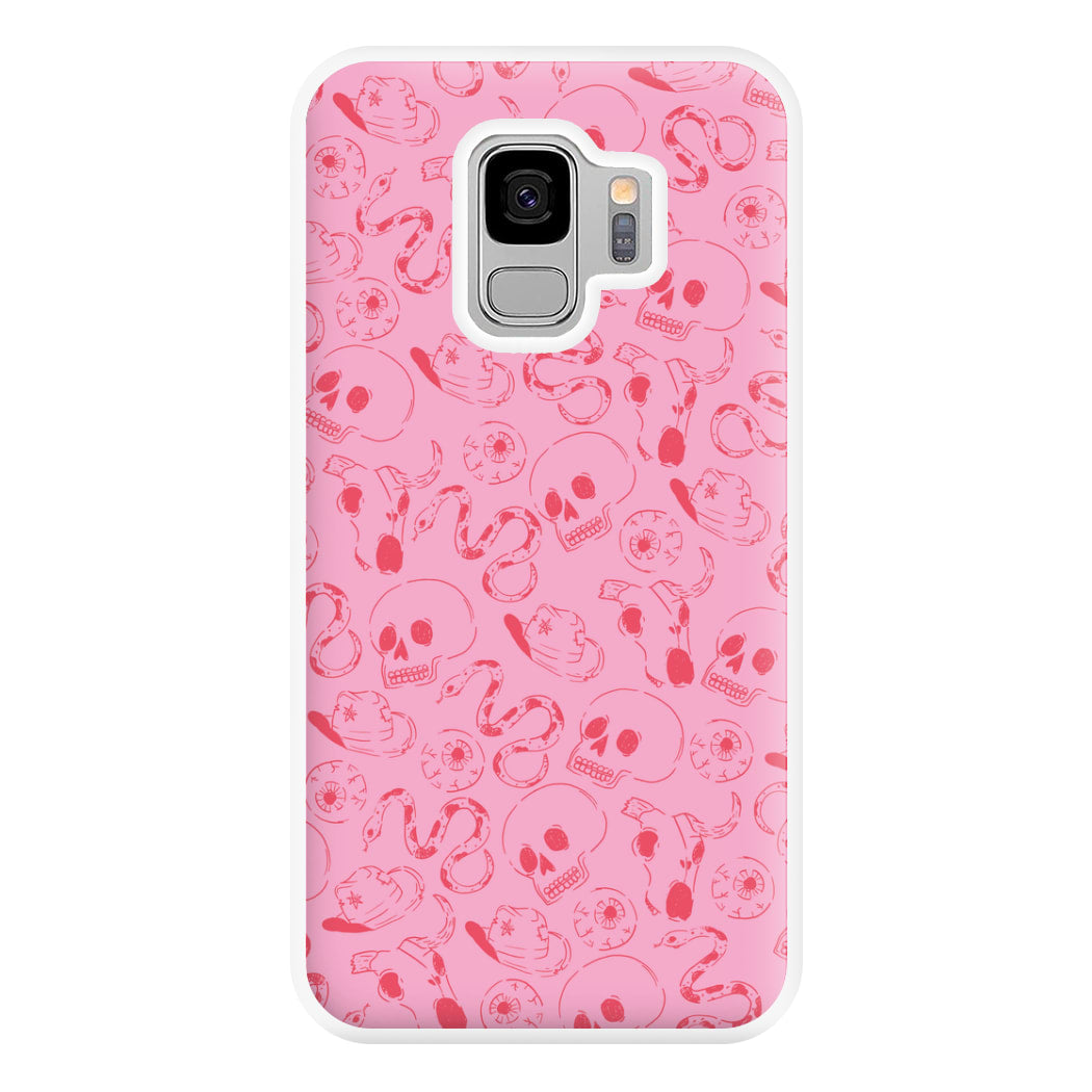 Pink Snakes And Skulls - Western  Phone Case for Galaxy S9 Plus