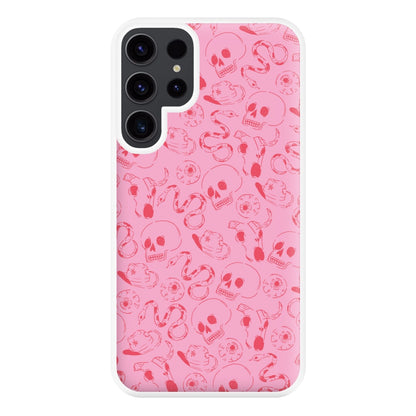 Pink Snakes And Skulls - Western  Phone Case for Galaxy S23 Ultra