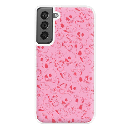 Pink Snakes And Skulls - Western  Phone Case for Galaxy S21FE