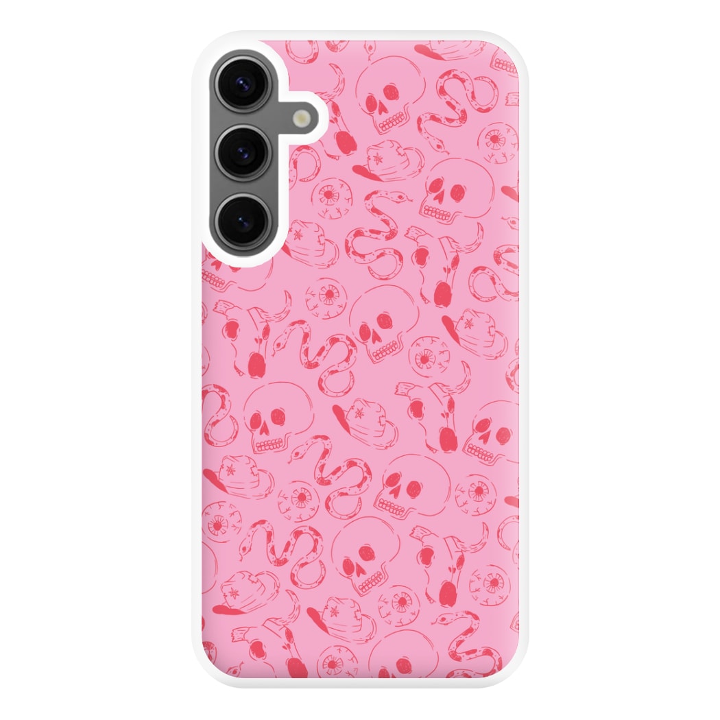 Pink Snakes And Skulls - Western  Phone Case for Galaxy S24FE