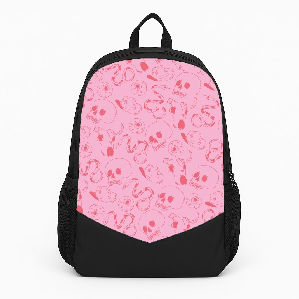 Pink Snakes And Skulls - Western  Backpack