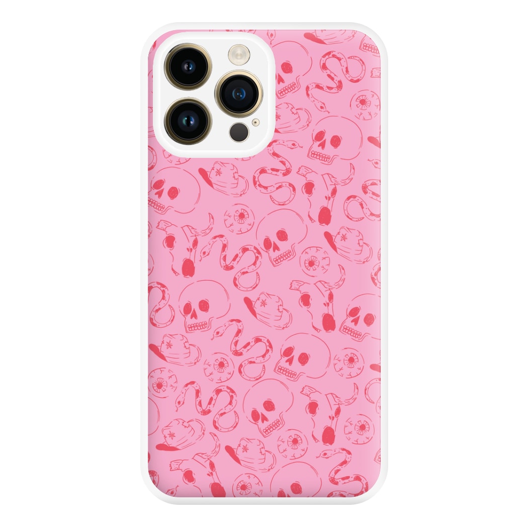 Pink Snakes And Skulls - Western  Phone Case for iPhone 14 Pro Max