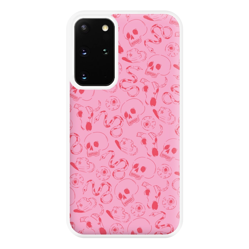 Pink Snakes And Skulls - Western  Phone Case for Galaxy S20 Plus