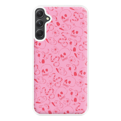 Pink Snakes And Skulls - Western  Phone Case for Galaxy A34