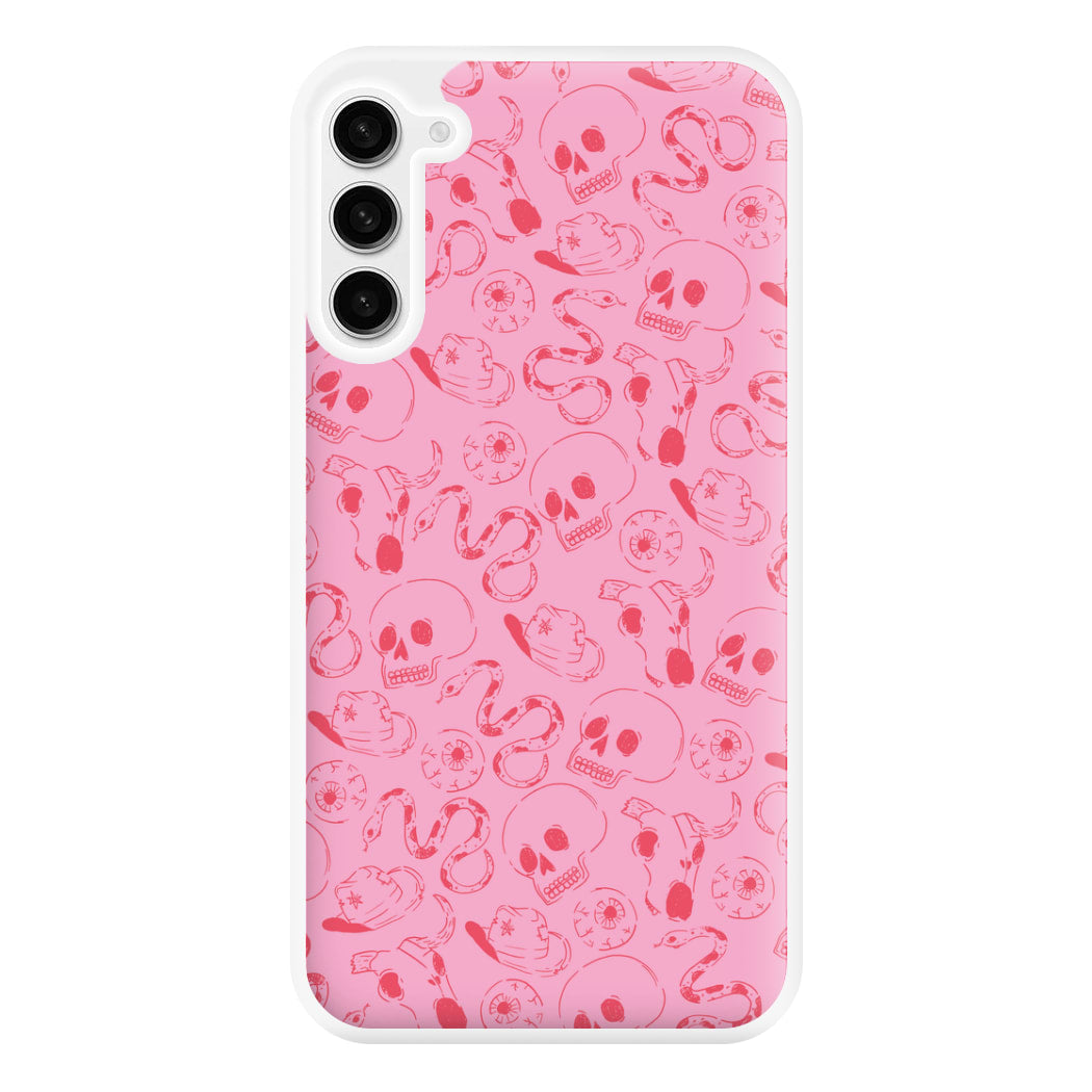 Pink Snakes And Skulls - Western  Phone Case for Galaxy S23FE