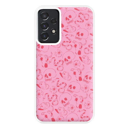 Pink Snakes And Skulls - Western  Phone Case for Galaxy A52 / A52s