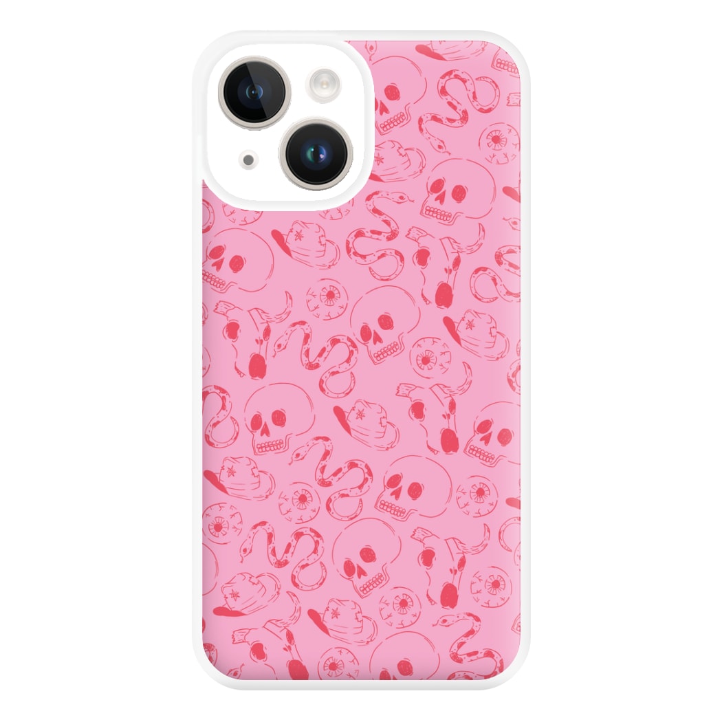 Pink Snakes And Skulls - Western  Phone Case for iPhone 14