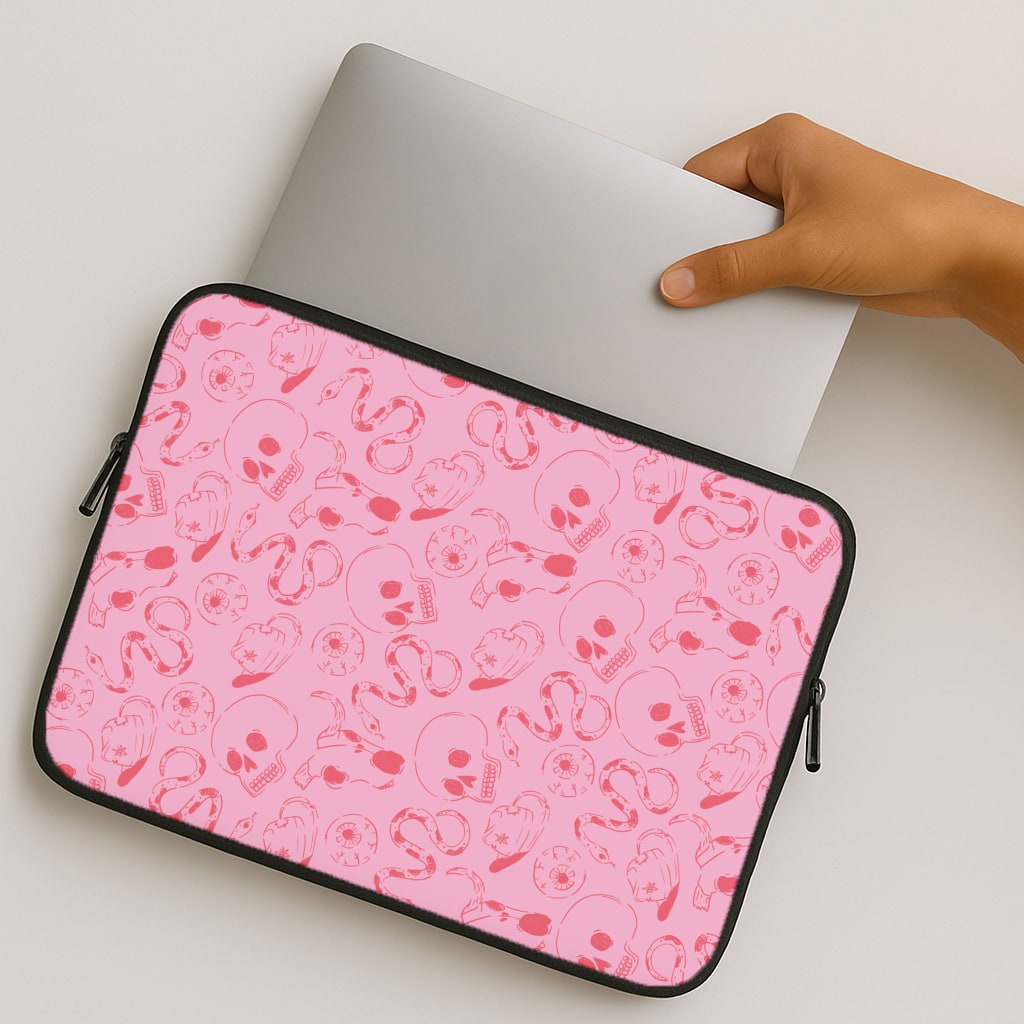Pink Snakes And Skulls - Western  MacBook Case