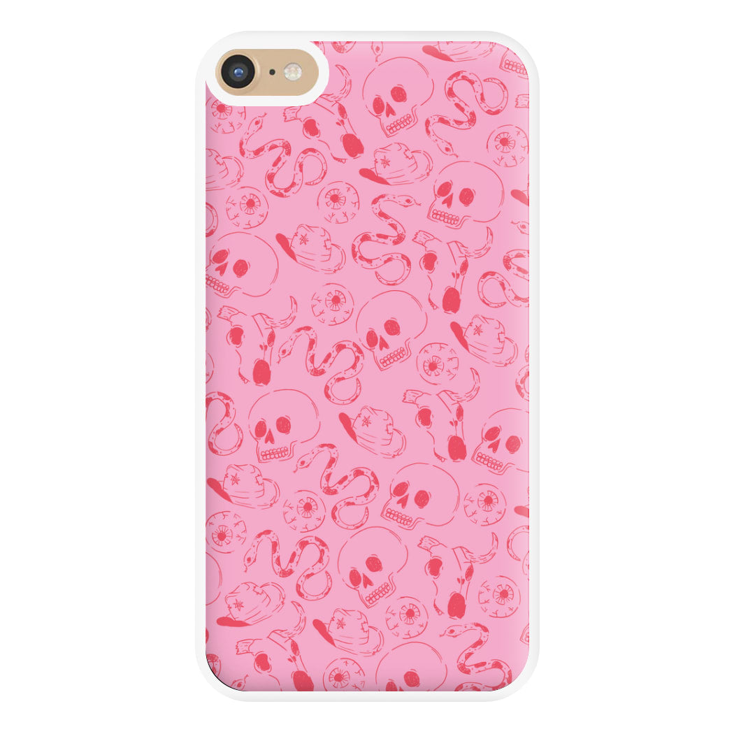 Pink Snakes And Skulls - Western  Phone Case for iPhone 6 Plus / 7 Plus / 8 Plus