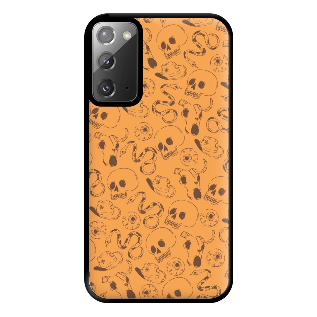 Orange Snakes And Skulls - Western  Phone Case for Galaxy Note 20 Ultra