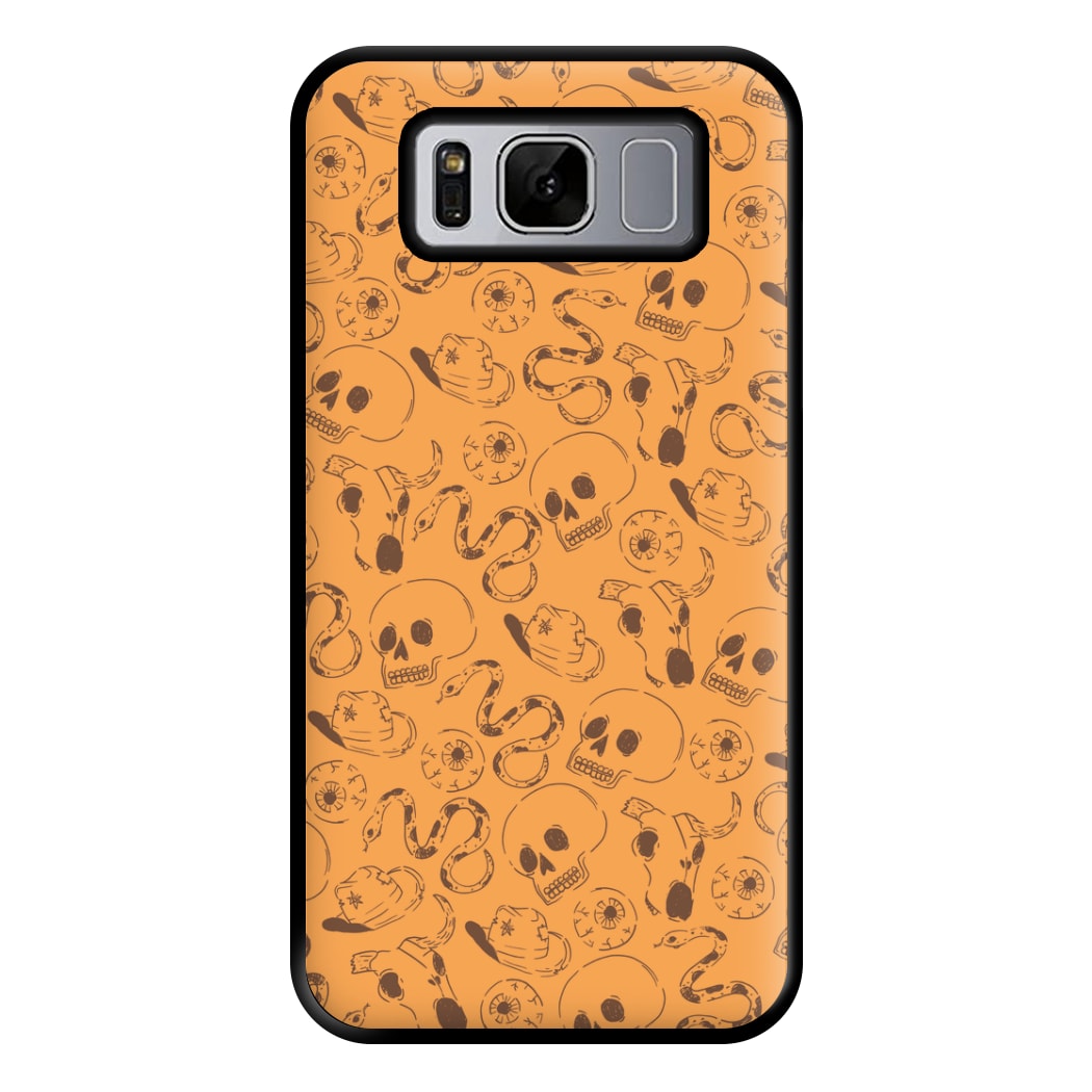 Orange Snakes And Skulls - Western  Phone Case for Galaxy S8 Plus