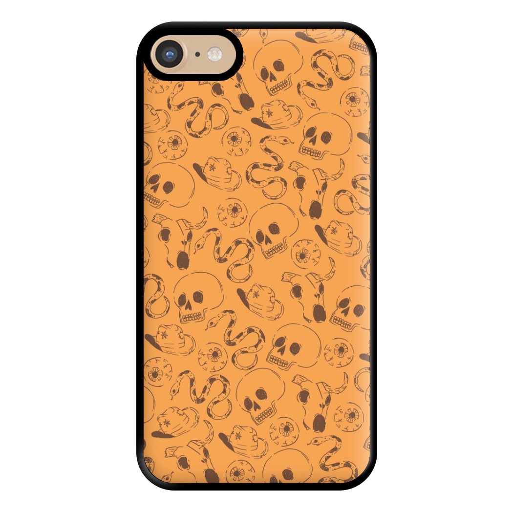 Orange Snakes And Skulls - Western  Phone Case for iPhone 6 / 7 / 8 / SE