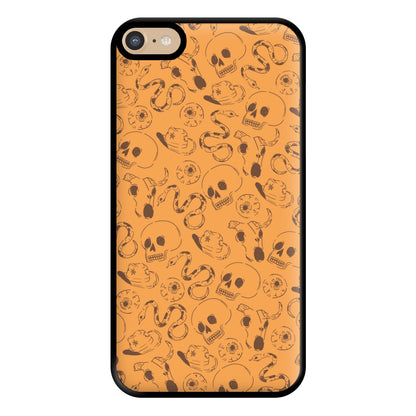 Orange Snakes And Skulls - Western  Phone Case for iPhone 6 Plus / 7 Plus / 8 Plus